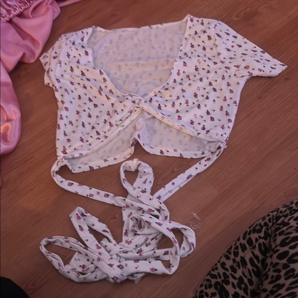 Floral Wrap Crop Top
